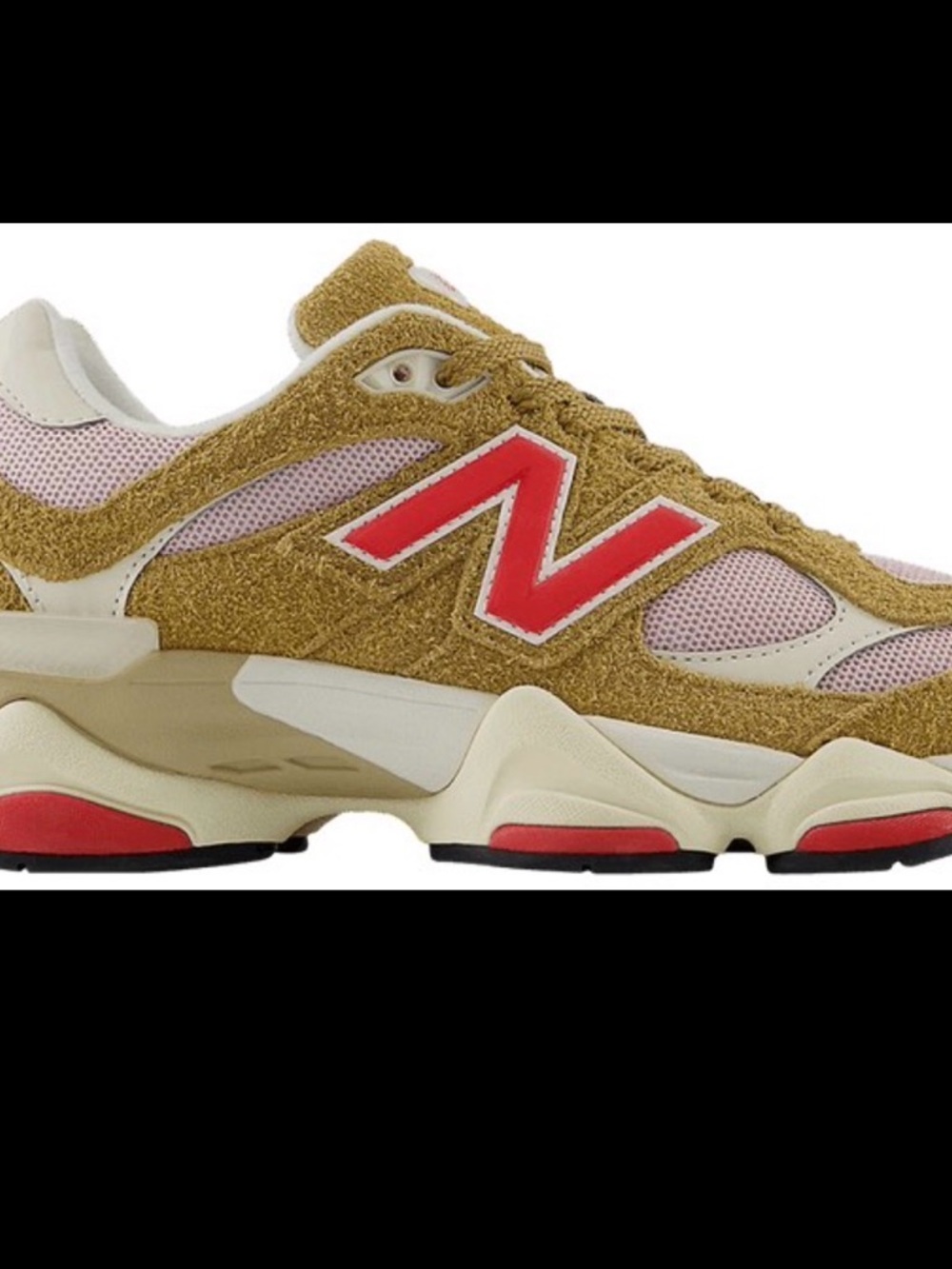 New Balance Women's Tan, Pink & Red Suede Mesh Sneaker - Picture 2 of 5